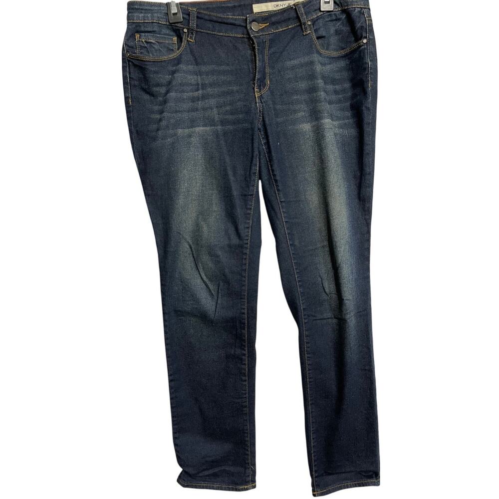DKNY Skinny Jeans Women Size 10 Dark Blue Denim Low Rise Cotton Blend Casual